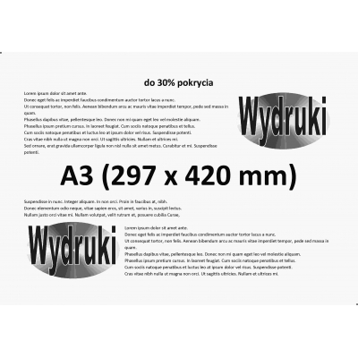 Druk A3 (297 x 420 mm) jednostronny czarno-biały, powyżej 1001 str. wgraj plik do druku ...